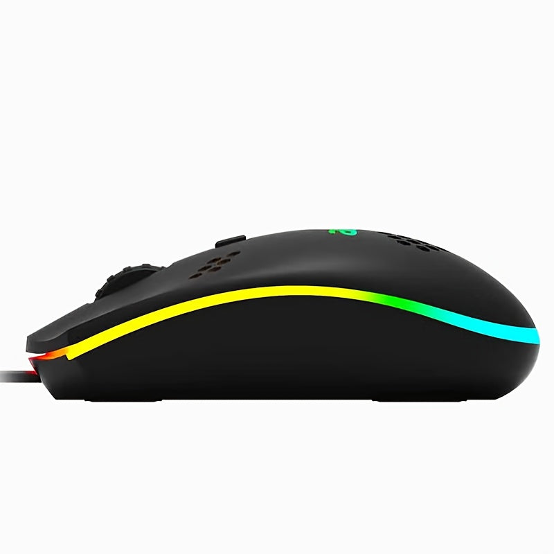 Acer Y910 Wired Gaming Mouse - RGB Flowing Light, 1600DPI Adjustable, Lightweight Design, Sensitive Tracking, Ergonomic Shape for FPS & Esports, Black, Gaming Mouse for Pc, Esports Equipment, Sleek Mouse Design, Durable Mouse