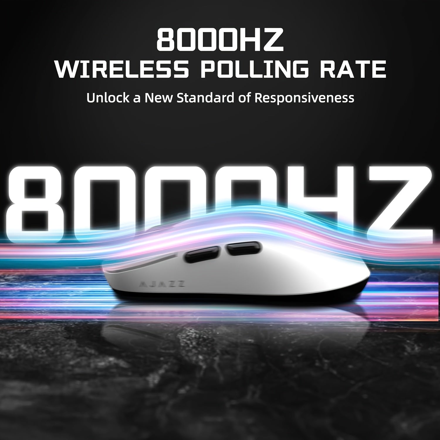 AJ159 APEX Mouse Wireless Gaming Mouse Original Phase PAW3950 Support BT/2, 4G Wireless/wired Connection 8K Return Rate With Wireless Charging Base, Magnetic Color Screen Digital Display Professional Gaming Mouse (2.4G Receiv