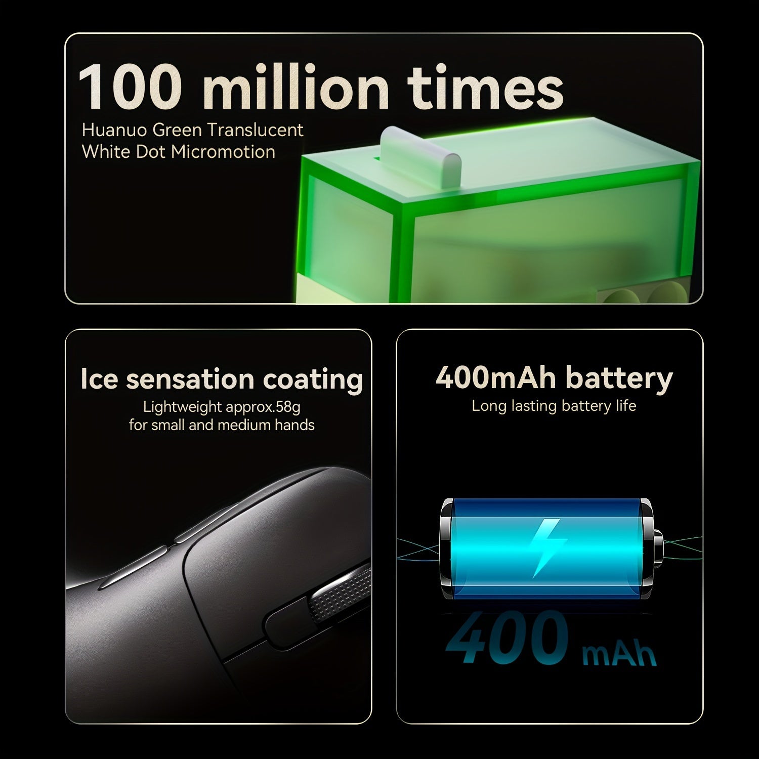 AJAZZ AJ179 APEX Gaming Mouse Wireless Wired Tri-mode APW3395 Right Hand