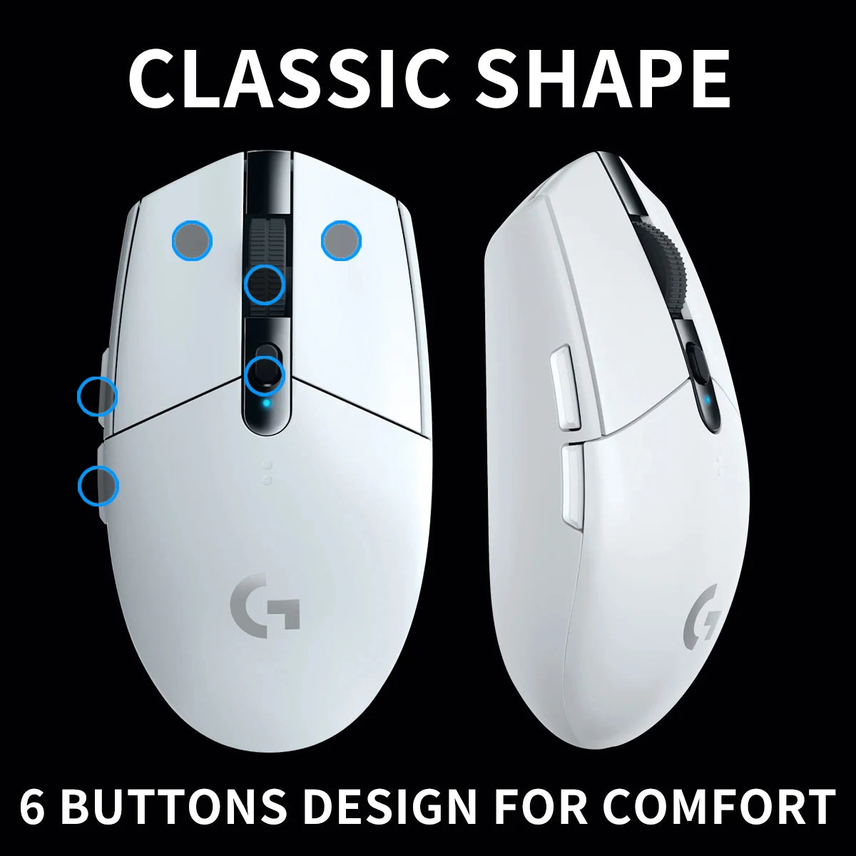 Logitech G305 Wired gaming mouse is super comfortable, fits the curve of the hand, and makes long-term battles super easy