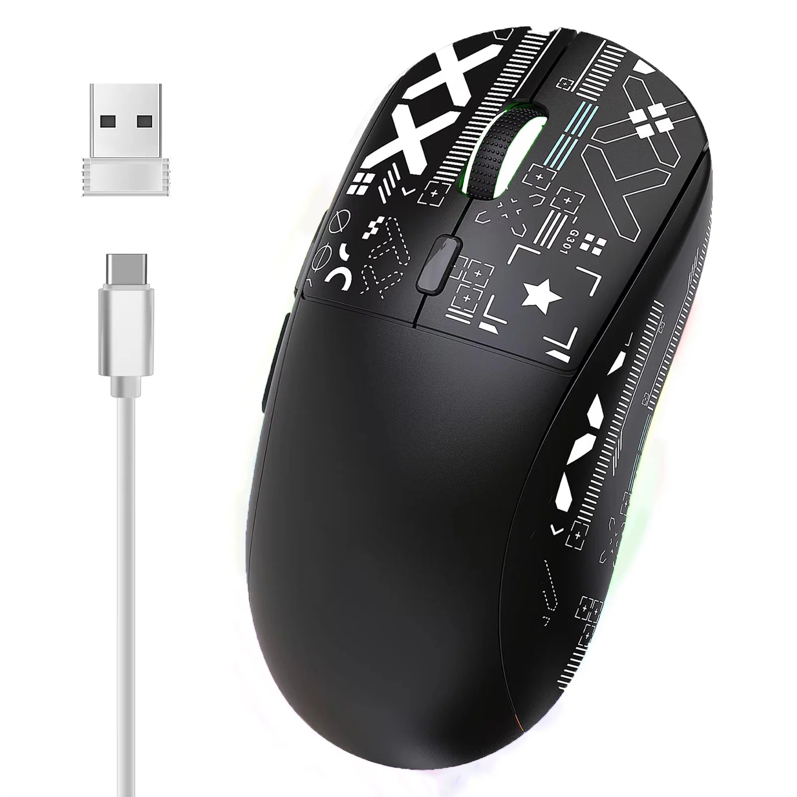 2026 NEW HOT Gaming Mouse Wired 2.4G Bluetooth Wireless New Model 650mAh Battery 500 Million Clicks up to 4000 DPI