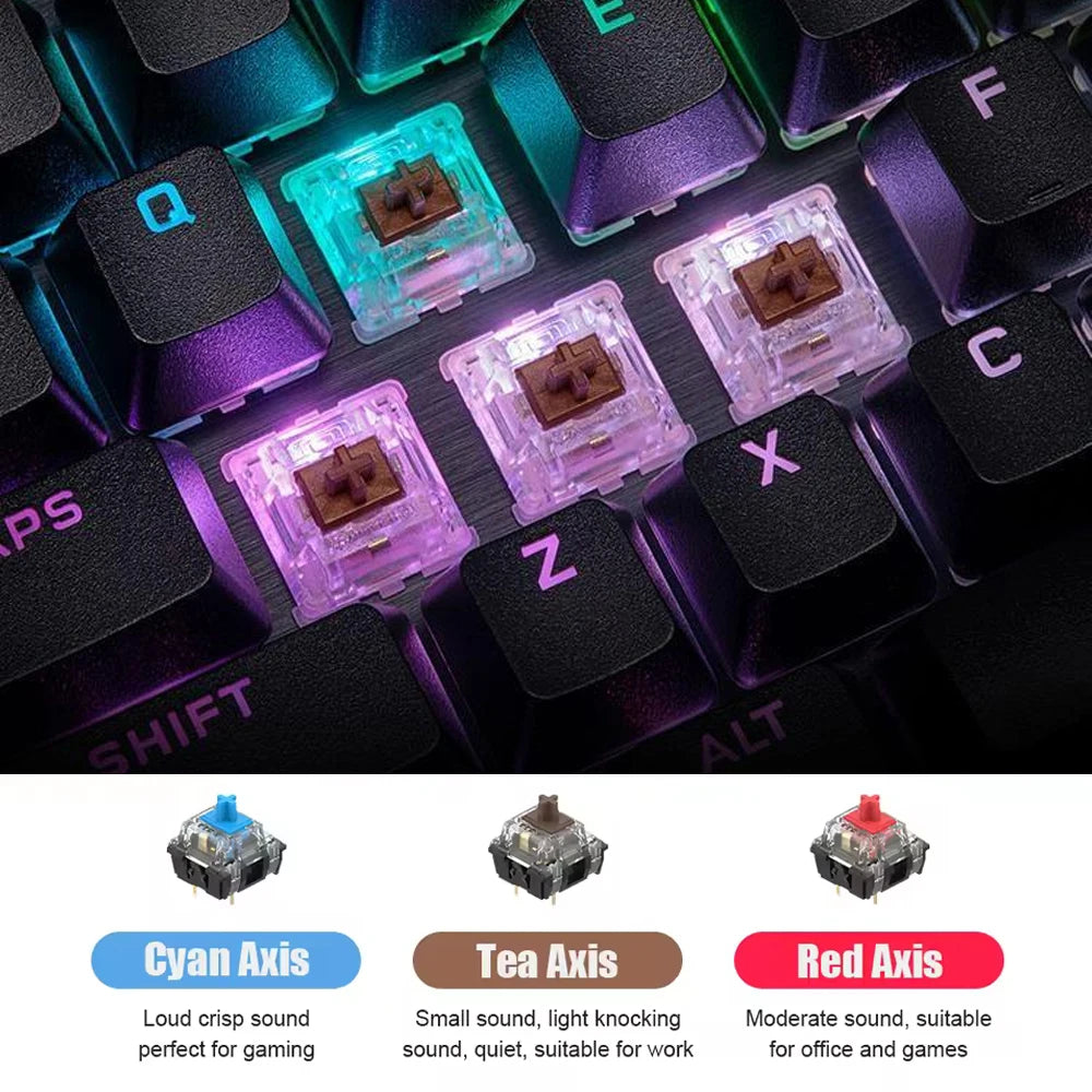 Mechanical Keyboard 61 Keys Mini Keyboard for Gaming Office 60% Ultra-Compact Ergonomic Design With Quiet Mechanical Feeling