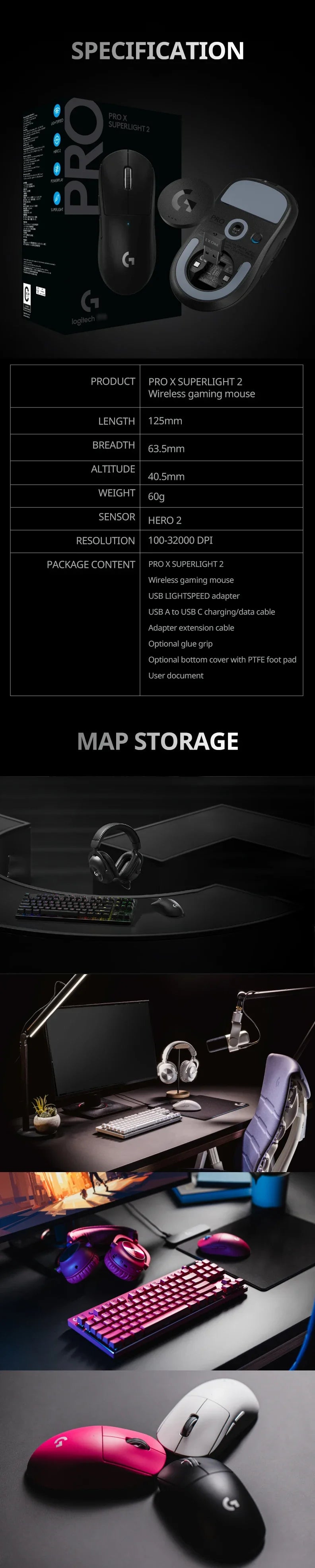 Logitech PRO X SUPERLIGHT/M650/M750 Lightweight gaming mouse, cool lighting effects, anti-slip grip, high-speed response