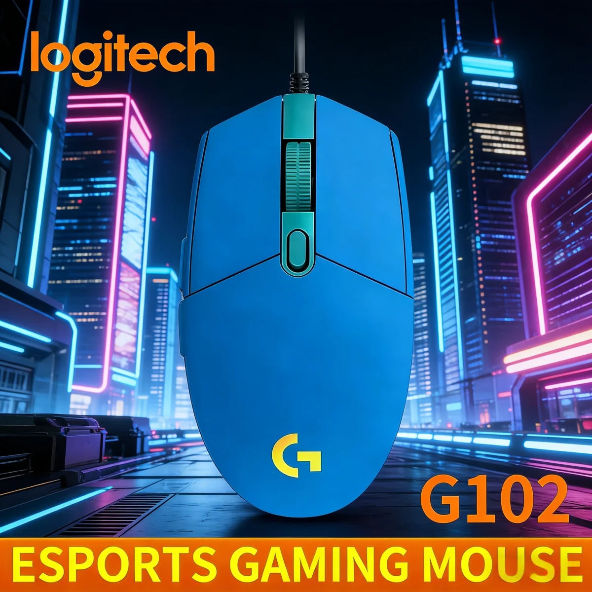 LogitechG102lightweight gaming mouse, ergonomically designed, RGB backlit, high precision,specially crafted for gamers Anti slip