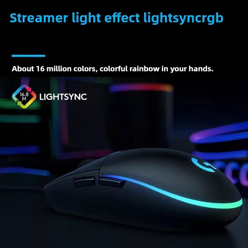 Logitech G102 Gaming Mouse RGB Mouse Lightweight Design 200-8000DPI G102 Second Generation Ergonomic Mouse Computer