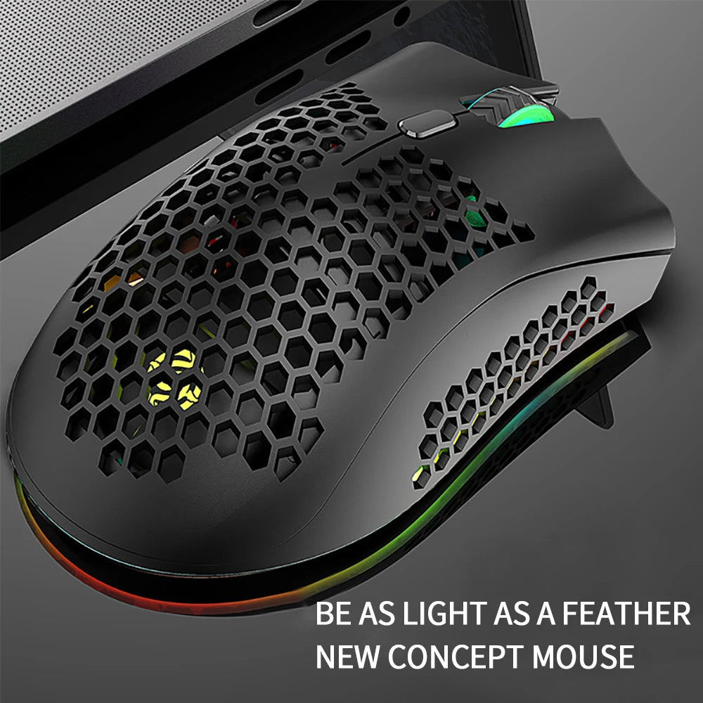 BM600 Wireless Mouse Luminescent Desktop Computer Laptop Universal Rechargable Lightweight Ergonomics Game E-sports Mouses