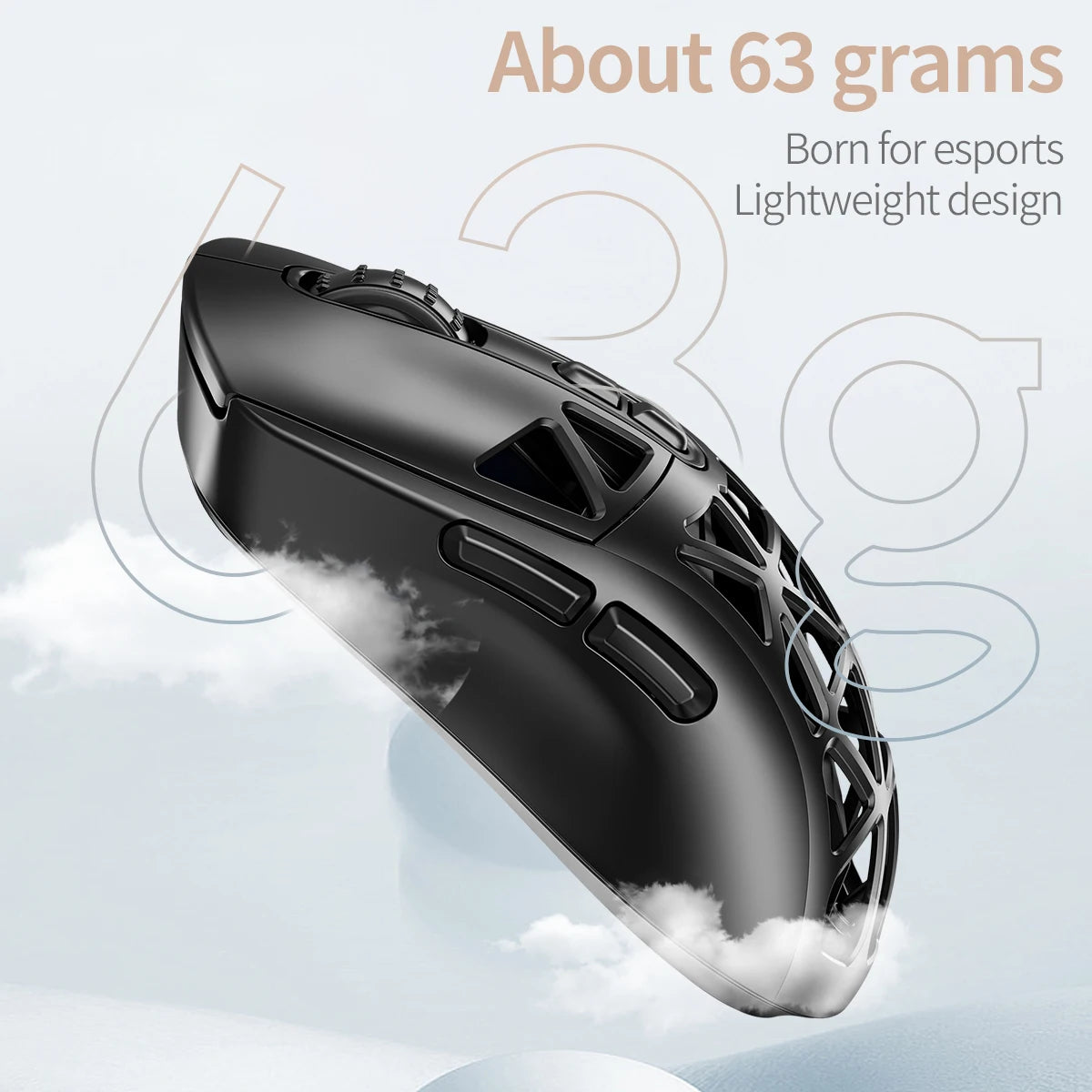 Lightweight Wireless Gaming Mouse with 3 Mode Wired 2.4G BT for Laptop Deskbtop