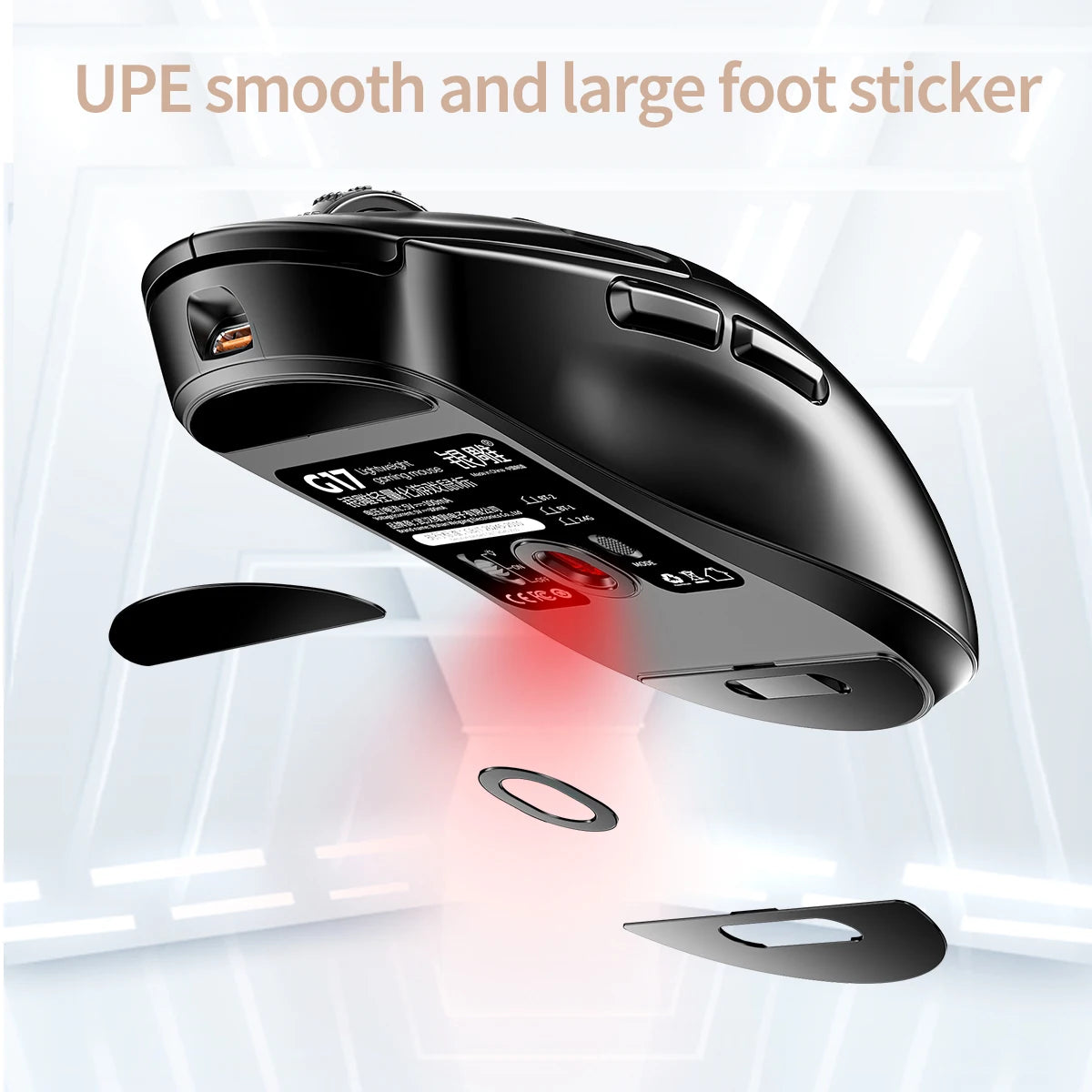 Lightweight Wireless Gaming Mouse with 3 Mode Wired 2.4G BT for Laptop Deskbtop