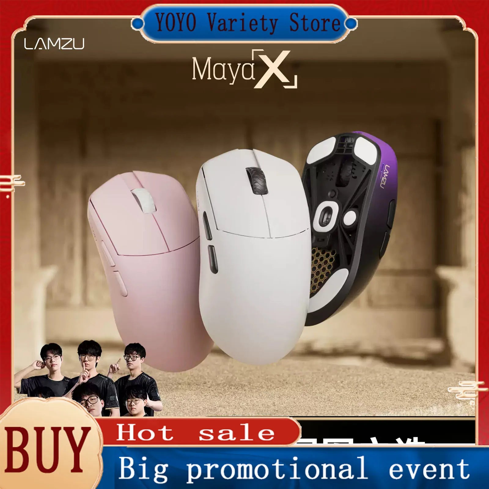 LAMZU Maya X Lightweight Wireless Gaming Mouse Pro Tournament Grade E Sports Mouse For PC Gamers Valorant FPS Competitive Gaming