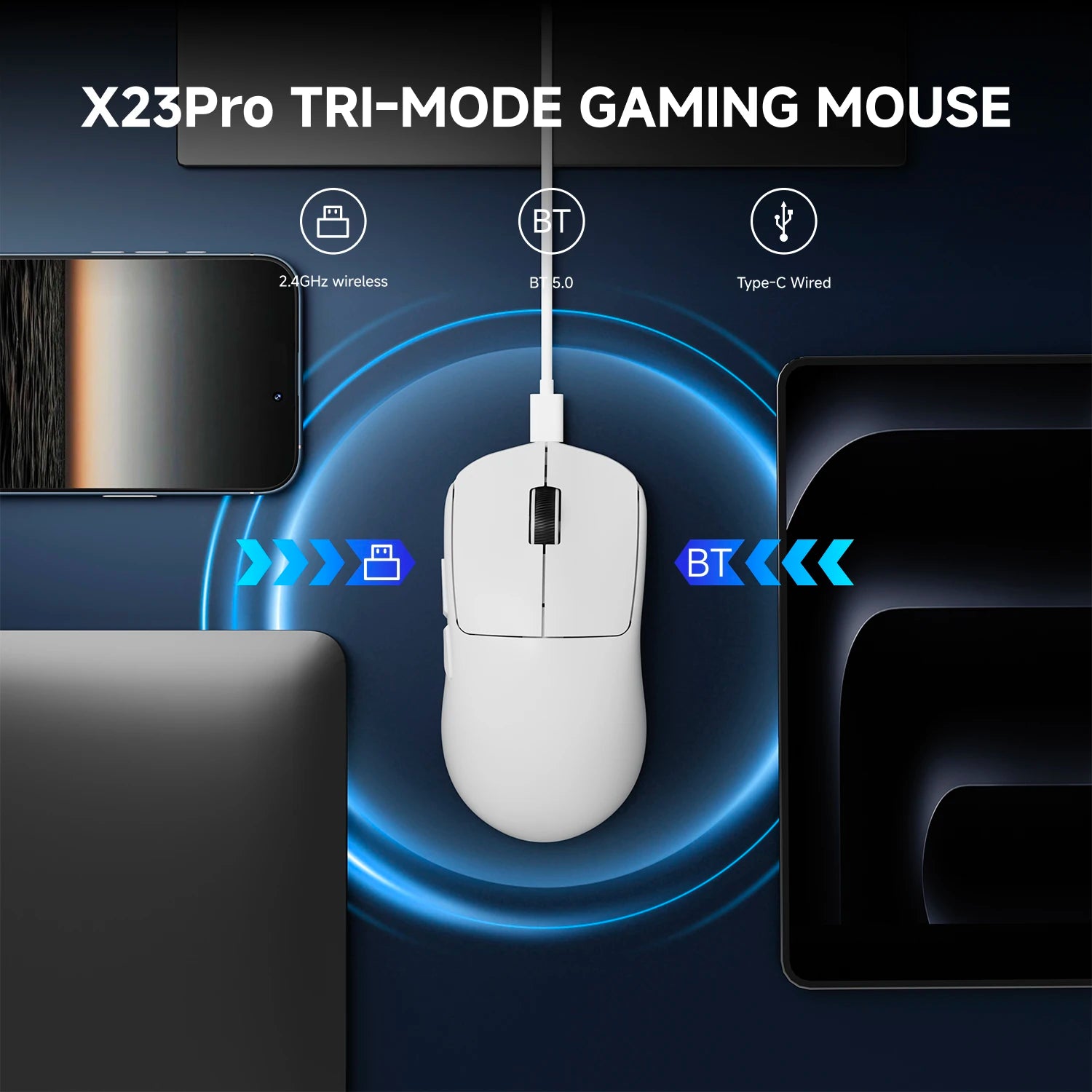 EWEADN Wireless Lightweight Gaming Mouse, Ultra-Portable Design, Popular Shell Shape, Ergonomic & Comfortable Grip