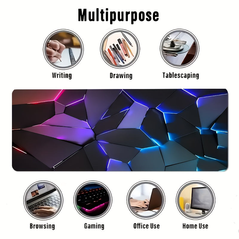 Large 3D Illusion Gaming Mouse Pad - Non-Slip Rubber Base, Washable, Water-Resistant Desk Mat for Gamers and Office Use, Ideal Gift